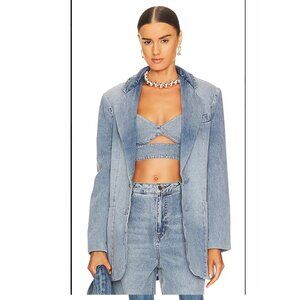 AFRM Anges Oversized Blazer Blue Denim